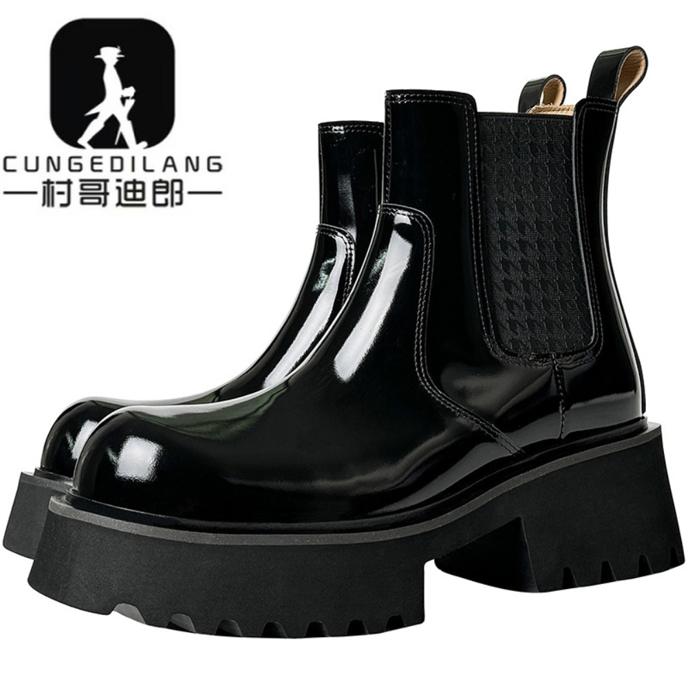 Men'S Shoes With Height Increase - Winter Men Chelsea Boots Invisible Heel