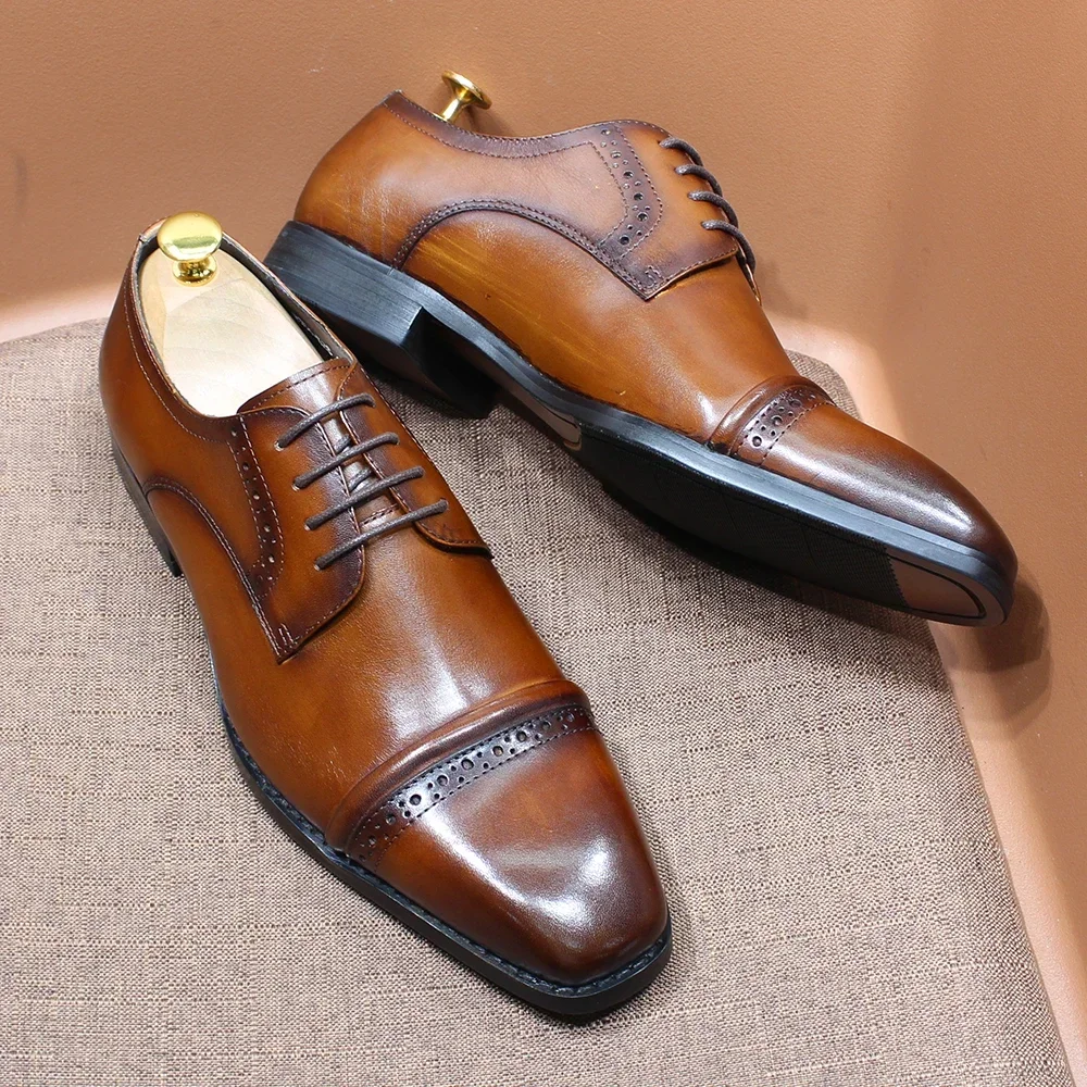 Sturdy Cap-Toe Oxfords Genuine - Men'S Shoes Smart ulasan dan harga