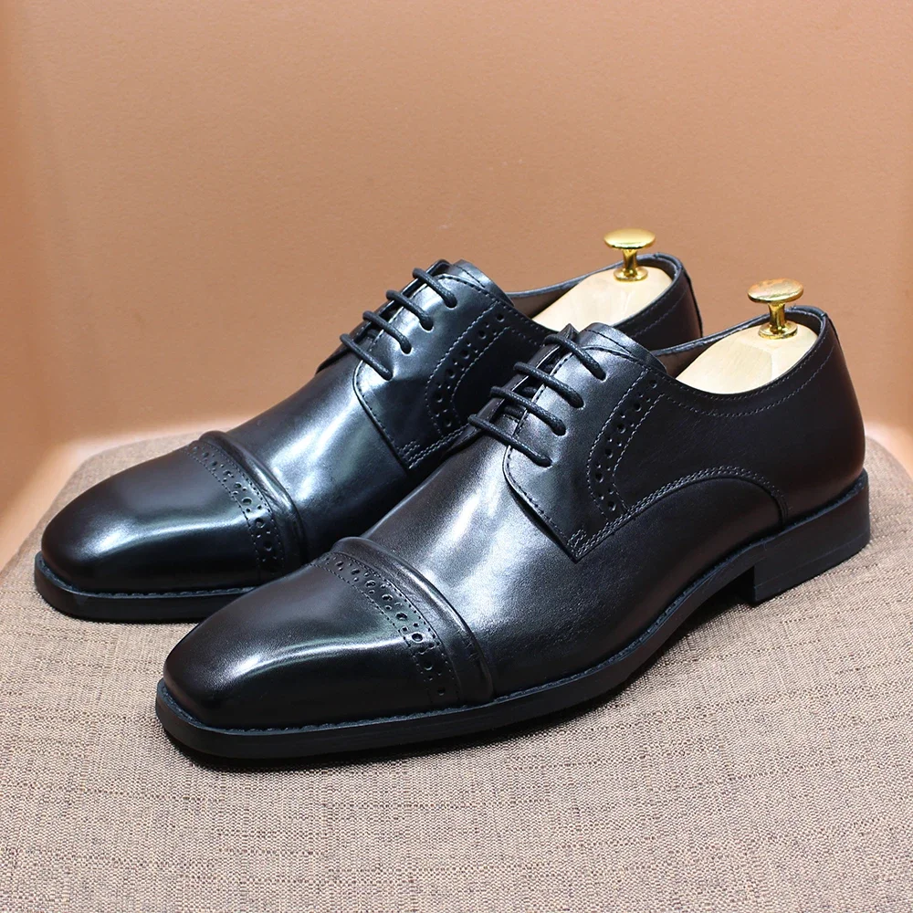 Sturdy Cap-Toe Oxfords Genuine - Men'S Shoes Smart ulasan dan harga
