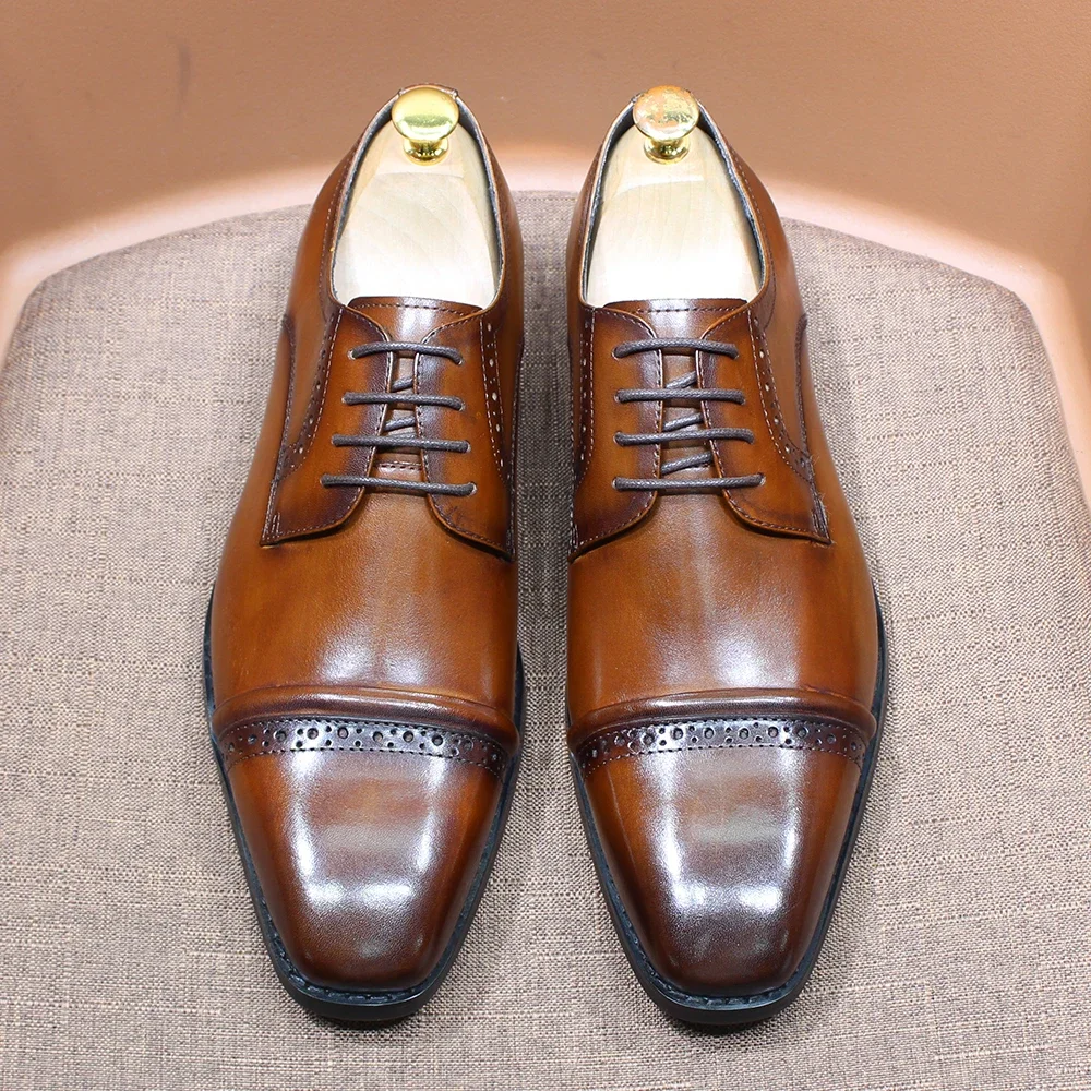 Sturdy Cap-Toe Oxfords Genuine - Men'S Shoes Smart ulasan dan harga
