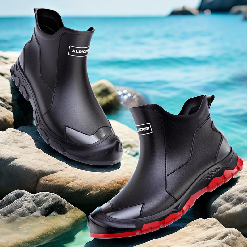 Men's Short Rain Boots Urban W - Men'S Shoes Water Resistant ulasan dan harga