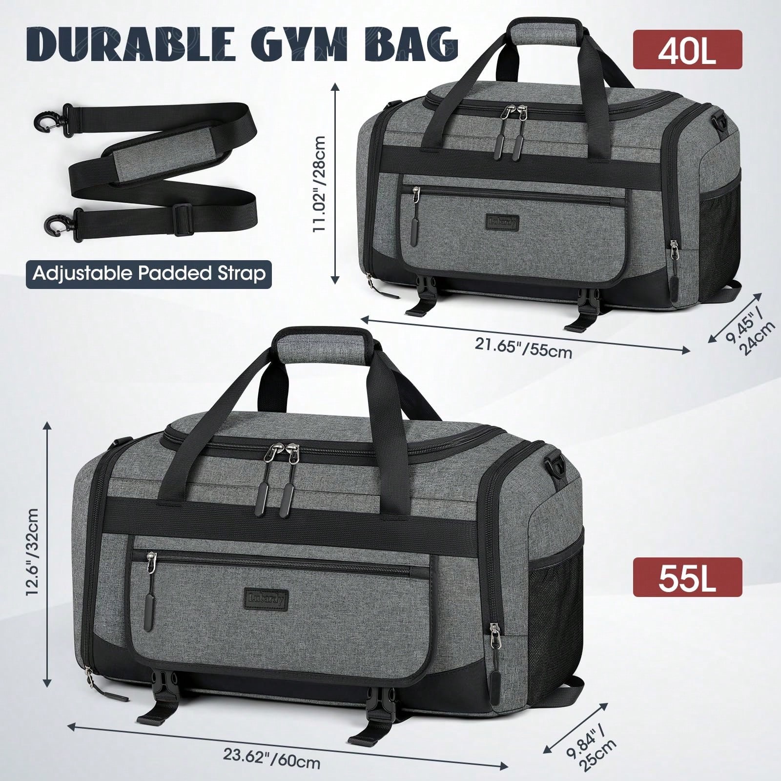 55L Sports Gym Duffel Bag For  - Men'S Shoes Water Resistant ulasan dan harga