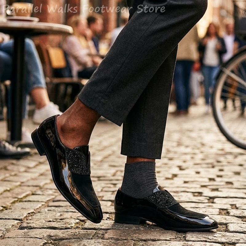 Men Black Patent Faux Suede Rh - Men'S Shoes Smart ulasan dan harga