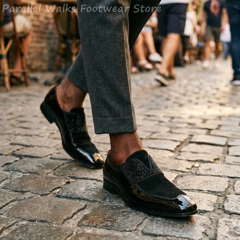Men Black Patent Faux Suede Rh - Men'S Shoes Smart ulasan dan harga