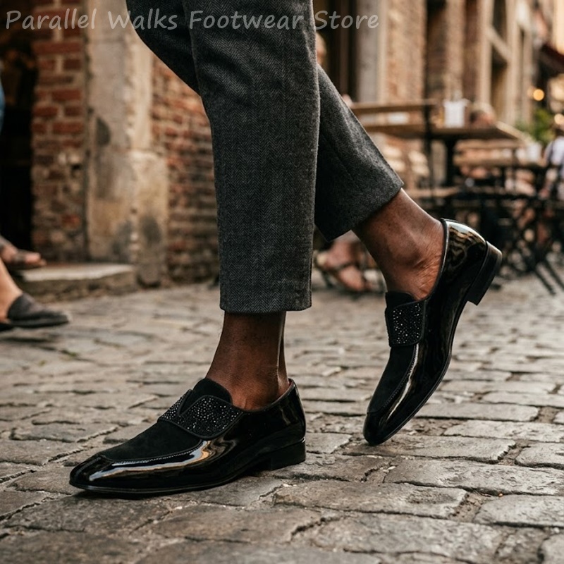 Men Black Patent Faux Suede Rh - Men'S Shoes Smart ulasan dan harga