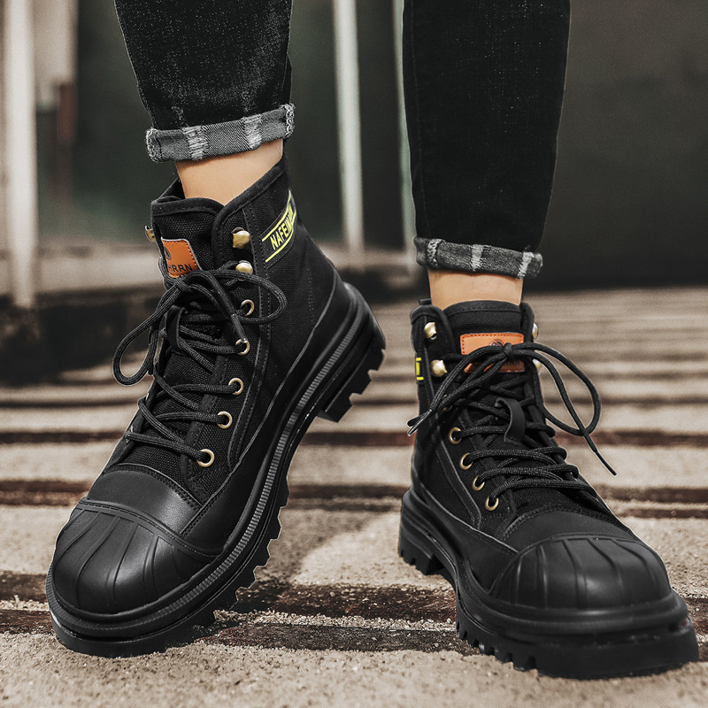 Mens Canvas Boots Fashion High - Men'S Shoes Hoka Sale ulasan dan harga