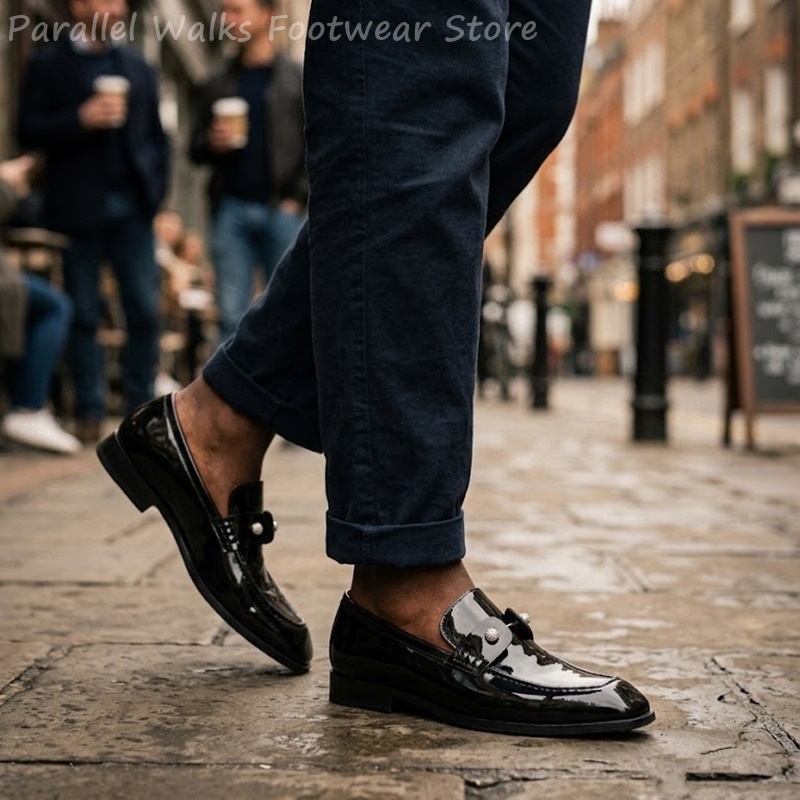 Men Black Patent Faux Suede Rh - Men'S Shoes Smart ulasan dan harga