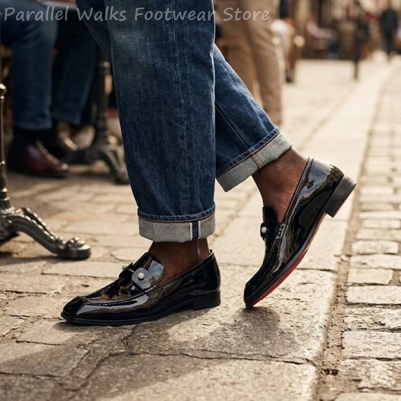 Men Black Patent Faux Suede Rh - Men'S Shoes Smart ulasan dan harga