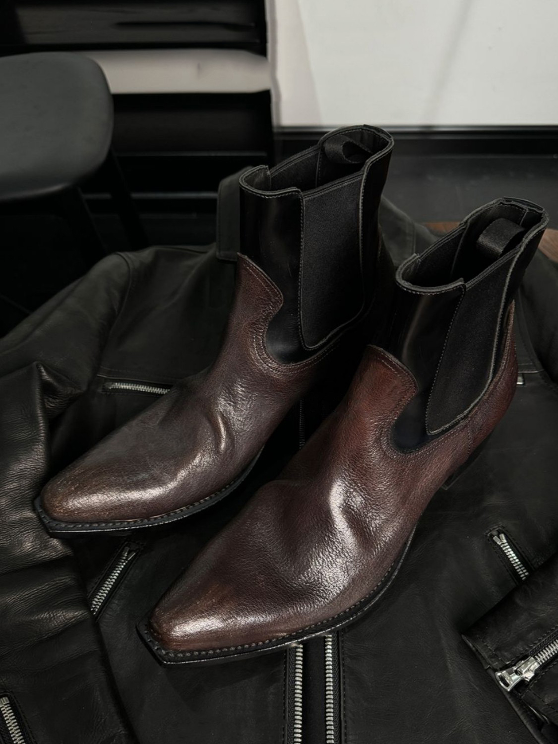 Men's Black Leather Chelsea Bo - Men'S Shoes Smart ulasan dan harga