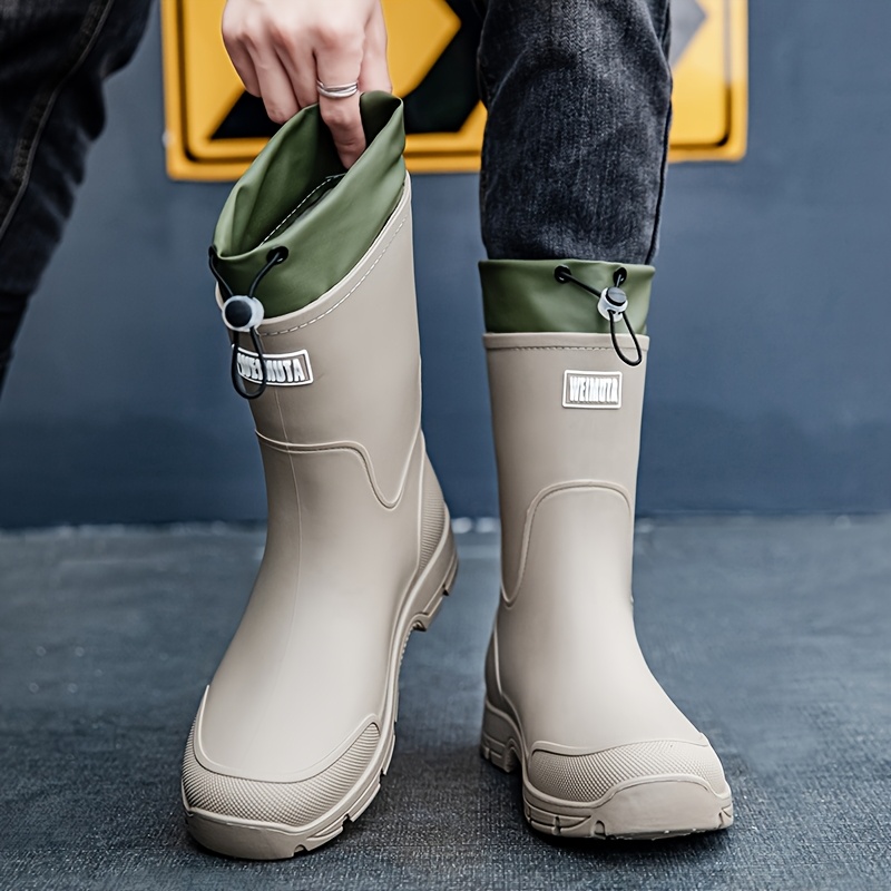 Men waterproof Rain Boots Mid  - Men'S Shoes Water Resistant ulasan dan harga